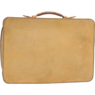 👉 Briefcase beige leather onesize vrouwen Pre-owned Briefcases Louis Vuitton Vintage , Dames