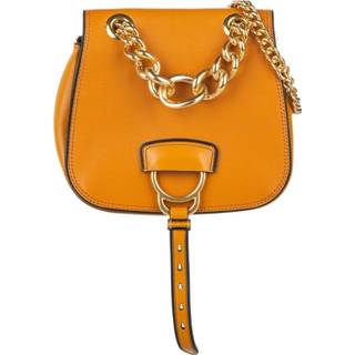 👉 Dahlia oranje leer onesize vrouwen Madras leren schoudertas Miu Pre-owned , Dames