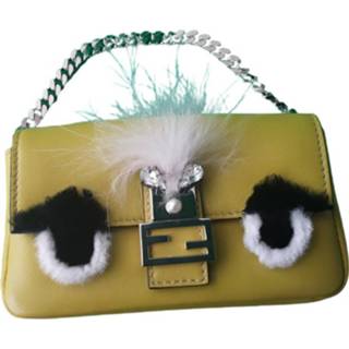 👉 Clutch geel onesize vrouwen Pre-owned Micro Baguette Monster Eye Fendi Vintage , Dames