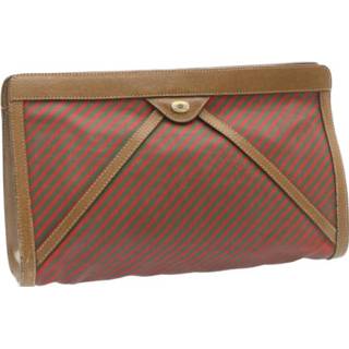 👉 Clutch bruin canvas onesize vrouwen Pre-owned Coated Gucci Vintage , Dames