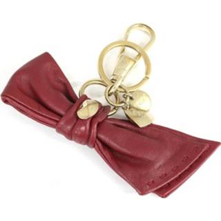 👉 Keychain rood leather onesize vrouwen Pre-owned Keyring Bag Charm Ribbon Motif Ladies Dior Vintage , Dames