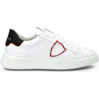 👉 Rouge wit mannen Temple Broderie Pop - Blanc Sneakers Philippe Model , Heren