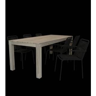 👉 Tafel teak Alberto 220 x 92 met Denver dining tuinstoel