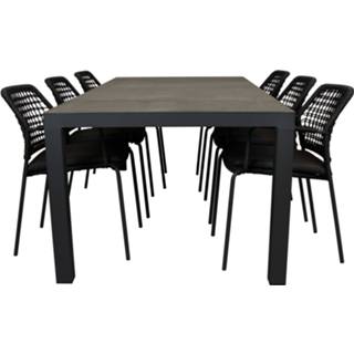 👉 Terrastafel grijs Qopps Levas tuintafel 220 cm met Barista stapelbare tuinstoel