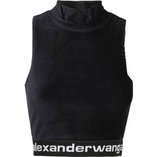 👉 Sleeveless zwart s vrouwen Mock Neck W/Logo T by Alexander Wang , Dames