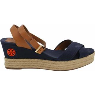 👉 Espadrilles blauw canvas vrouwen Espadrille Wedge Sandals In Tory Burch Pre-owned , Dames