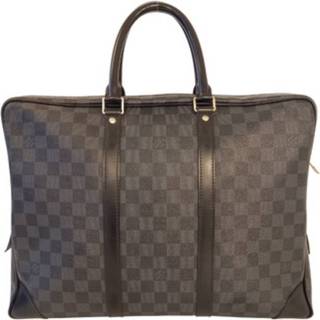 👉 Briefcase zwart onesize vrouwen Pre-owned Porte Documents Voyage Damier Louis Vuitton Vintage , Dames