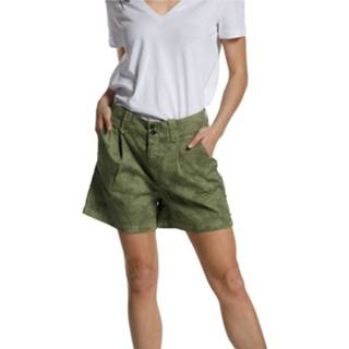 👉 Bermuda groen vrouwen Chino in camouflage cotton with studs relaxed Emily Mason's , Dames