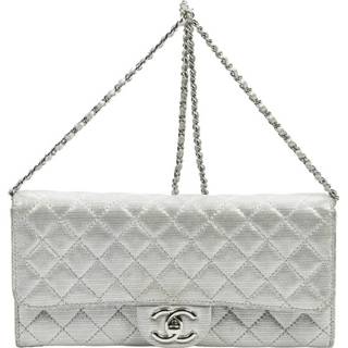 👉 Clutch grijs onesize vrouwen Pre-owned East West Flap Chanel Vintage , Dames
