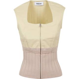 👉 Sleeveless beige s vrouwen ZIP TOP Ambush , Dames