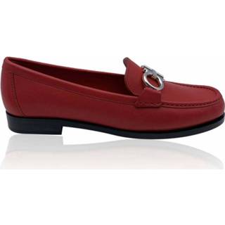 👉 Loafers rood leer vrouwen Leren Rolo Mocassins Maat 5.5C 36C Salvatore Ferragamo Pre-owned , Dames