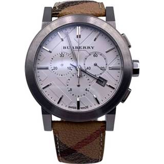 👉 Chronograafhorloge bruin onesize mannen Nova Check Bu9360 Unisex chronograaf horloge Burberry Vintage , Heren