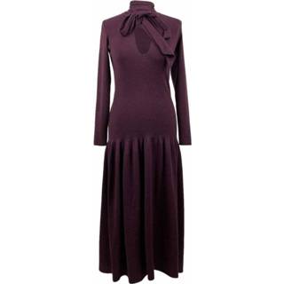👉 Gebreide jurk paars XS vrouwen Gebruikte van wolmix met V-hals Maat Salvatore Ferragamo Pre-owned , Dames 8057453168230