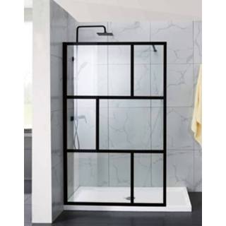 👉 Douchewand zwart Sanigoods Art met decor 120cm 6096445794776