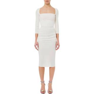 👉 Pencil wit vrouwen dress with 3/4 sleeves Elisabetta Franchi , Dames