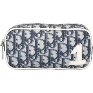 👉 Clutch blauw canvas onesize vrouwen Pre-owned Bag Trotter Pouch Monogram Dior Vintage , Dames