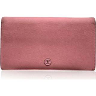 👉 Portemonnee roze m vrouwen Pre-owned Continental Bifold Wallet Chanel Vintage , Dames