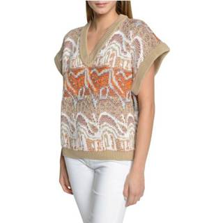 👉 Slipover beige s vrouwen Jacquard Donna Roberto Collina , Dames 8000001163973