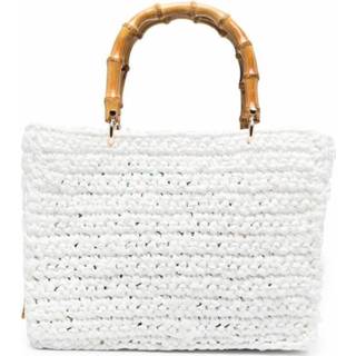 👉 Wit onesize vrouwen mannen Borsa crochet manici bamboo Chica London , Dames