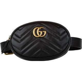 👉 Riem zwart leather onesize vrouwen Pre-owned GG Marmont Matelasse Belt Bag Gucci Vintage , Dames