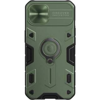 👉 Cameracover groen active Hoesje geschikt voor Apple iPhone 13 - CamShield Armor Case Met Camera Cover Donker 6902048223011
