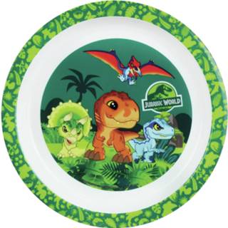 Dinosaurus multi kunststof melamine kinderen active ontbijt ontbijtbordje plat Jurassic World 22 cm