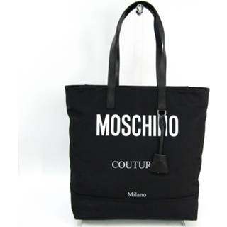 👉 Draagtas zwart canvas onesize unisex A74238201 met logo Moschino Pre-owned ,