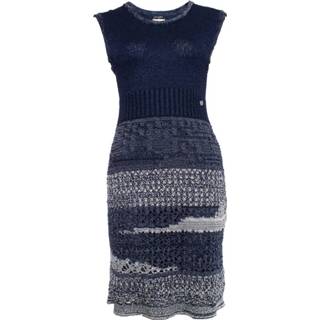 👉 Sleeveless blauw vrouwen Pre-owned crocheted dress Chanel Vintage , Dames