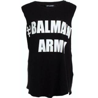 👉 Sleeveless shirt zwart vrouwen T-shirt Balmain Pre-owned , Dames