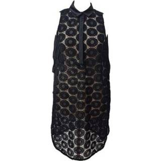 👉 Sleeveless zwart vrouwen flower embroidery Cotton Top Giambattista Valli Pre-owned , Dames