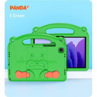 👉 Handvat active groen Samsung Galaxy Tab A7 10.4 Hoes - Schokbestendige case met Panda Series 6934913049969