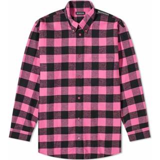 👉 Oversized shirt roze mannen Checked Balenciaga , Heren