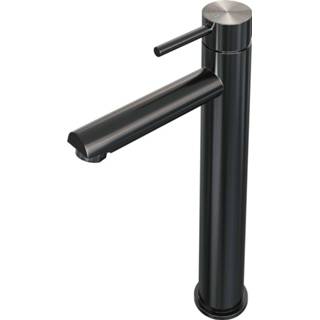👉 Wastafelmengkraan PVD gunmetal Brauer Edition Opbouw Hoog Ronde Hendel Geborsteld 8720359381897
