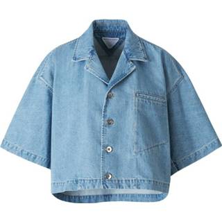 👉 Denim shirt blauw vrouwen Cropped Bottega Veneta , Dames