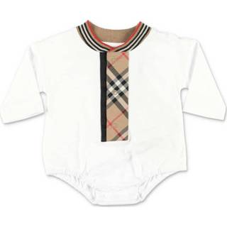 👉 Rompertje wit unisex Cotton jersey romper Burberry ,