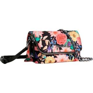 👉 Zwart onesize vrouwen Bag floral zip pockets Desigual , Dames 8445110262498