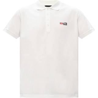 👉 Poloshirt wit l mannen -Logo gedrukt polo shirt Diesel , Heren