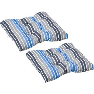 👉 Zitkussen blauw active Sunny Set van 2 zitkussens 50x45cm stoelkussens tuinstoelkussens 6011602567529