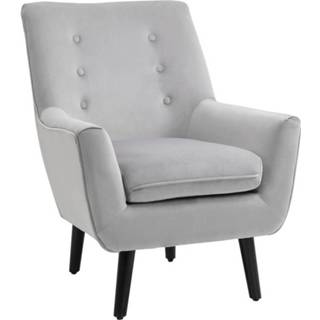 👉 Fauteuil grijs active HOMdotCOM gestoffeerde in kuipvorm enkele bank elegante retrostoel 6011602953933