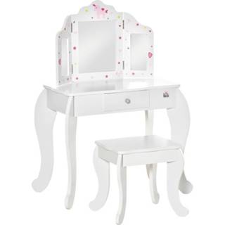 👉 Kruk active kinderen HOMdotCOM Kinder kaptafel met krukje 63 cm x 40 85,5 6011604827898