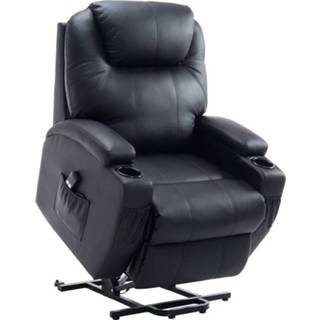 👉 Massagestoel zwart kunstleer active HOMdotCOM Opstahulp tv-stoel met 6011601172199