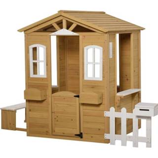 👉 Kinderspeelhuis wit vurenhout active kinderen Sunny buiten tuin speelhuis houten naturel + 6011601432477