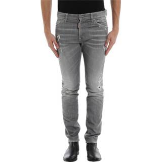 👉 Spijkerbroek grijs mannen Faded Slim Fit Jeans Dsquared2 , Heren 8050328067768