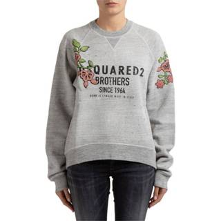 👉 Sweatshirt grijs s vrouwen Printed And Embroidered Dsquared2 , Dames 8052781811322