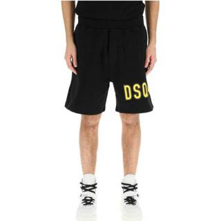 👉 Sweatpant zwart XS mannen Short sweatpants with logo Dsquared2 , Heren 8058049852823