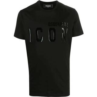 👉 Print T-shirt zwart XL mannen Icon Monotone Dsquared2 , Heren