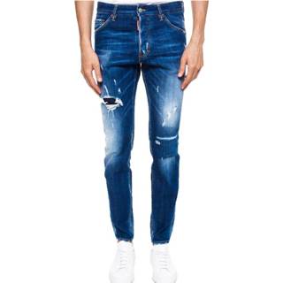 👉 Slim jean blauw mannen Jeans With Holes Dsquared2 , Heren 8052781349092