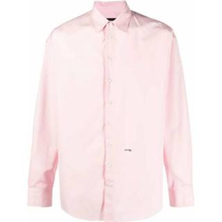 👉 Longsleeve roze mannen Logo-Print Long-Sleeve Shirt Dsquared2 , Heren