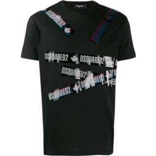 👉 Print T-shirt zwart XL mannen Logo Bands Dsquared2 , Heren