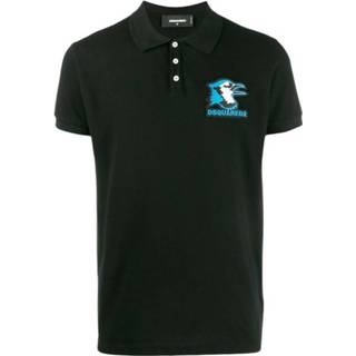 👉 Poloshirt zwart XL mannen Bird Patch Logo Polo Shirt Dsquared2 , Heren